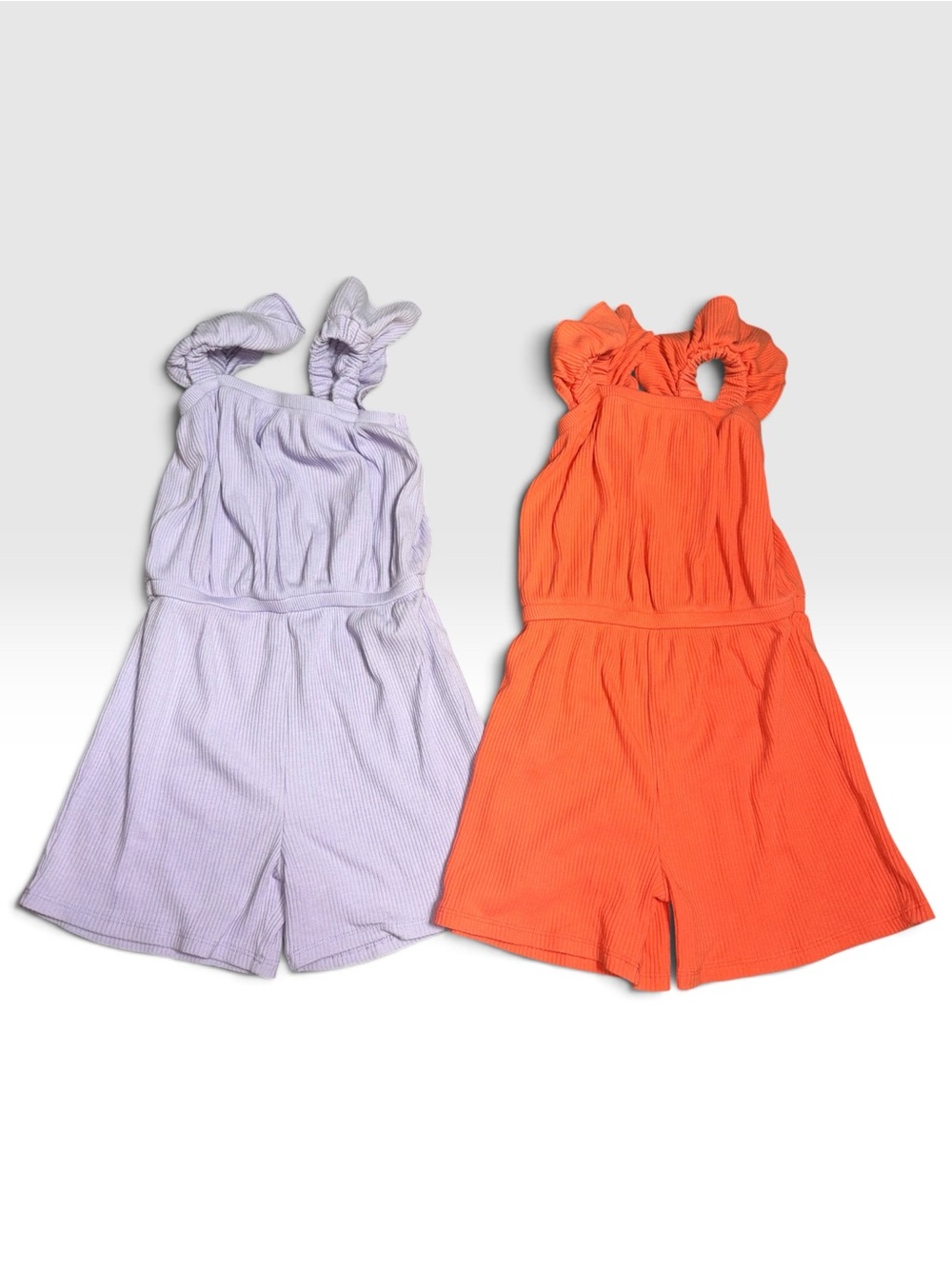 Old Navy Ribbed Sleeveless Romper Bundle Lavender and Orange Size 5T